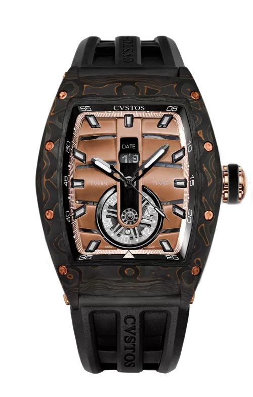 Twin-Time Carbon/Nardo Dial Watch | Cvstos
